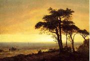 Albert Bierstadt The Sunset at Monterey Bay the California Coast oil on canvas